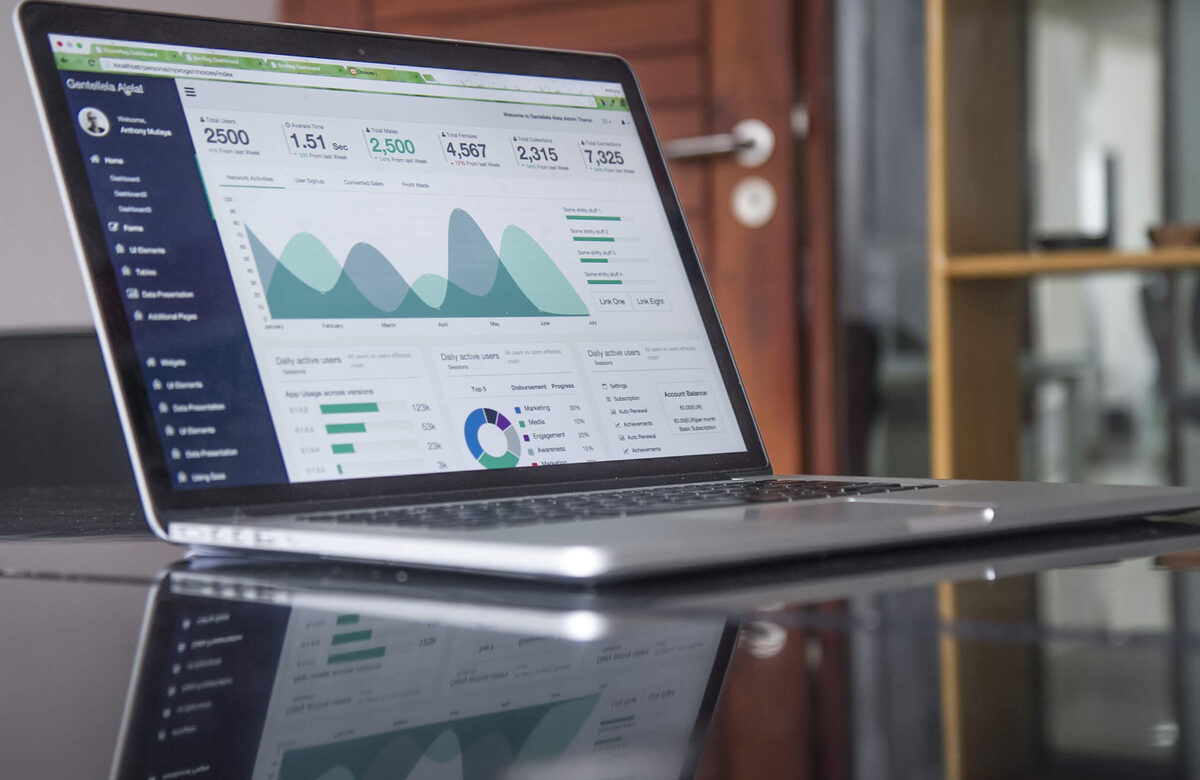 Laptop showing website analytics dashboard